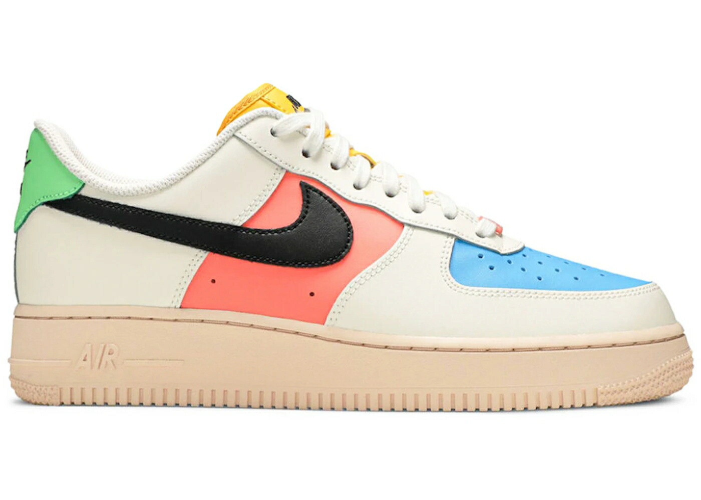 ナイキ 黒色 ブラック エアフォース 07 WOMEN スニーカー レディース NIKE AIR FORCE 1 LOW SAIL MULTI (WOMEN) / SAIL BLACK BRIGHT MANGO ILLUSION