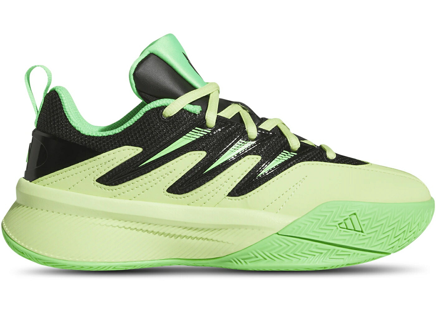 アディダス ライム コア 黒色 ブラック 緑 グリーン ジュニア キッズ ADIDAS DAME CERTIFIED 3 PULSE LIME CORE BLACK SCREAMING GREEN (GS) / PULSE LIME CORE BLACK SCREAMING ベビー マタニティ スニーカー｜スニケス
