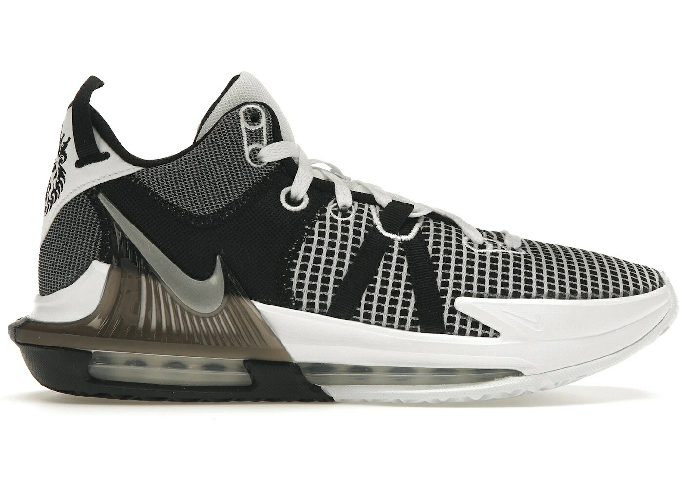 ナイキ レブロン 白色 ホワイト 黒色 ブラック 銀色 シルバー ウィットネス スニーカー メンズ NIKE LEBRON WITNESS 7 WHITE BLACK METALLIC SILVER / WHITE BLACK METALLIC SILVER