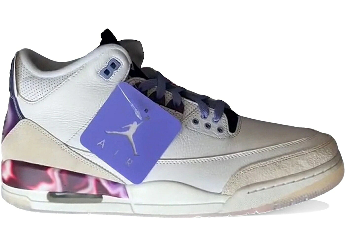 ナイキ ジョーダン 白色 ホワイト クリーム 紫 パープル スニーカー メンズ JORDAN 3 RETRO EYBL (2025) / WHITE CREAM PURPLE