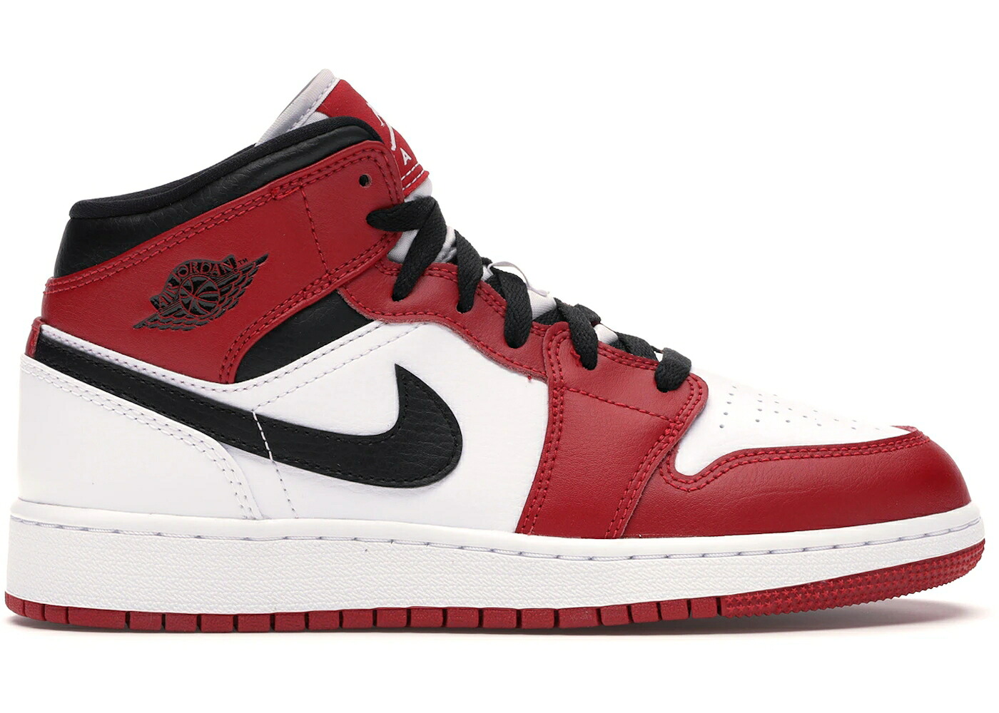 ナイキ ジョーダン ミッド シカゴ 白色 ホワイト 赤 レッド 黒色 ブラック ジュニア キッズ JORDAN 1 MID CHICAGO (2020) (GS) / WHITE GYM RED BLACK ベビー マタニティ スニーカー