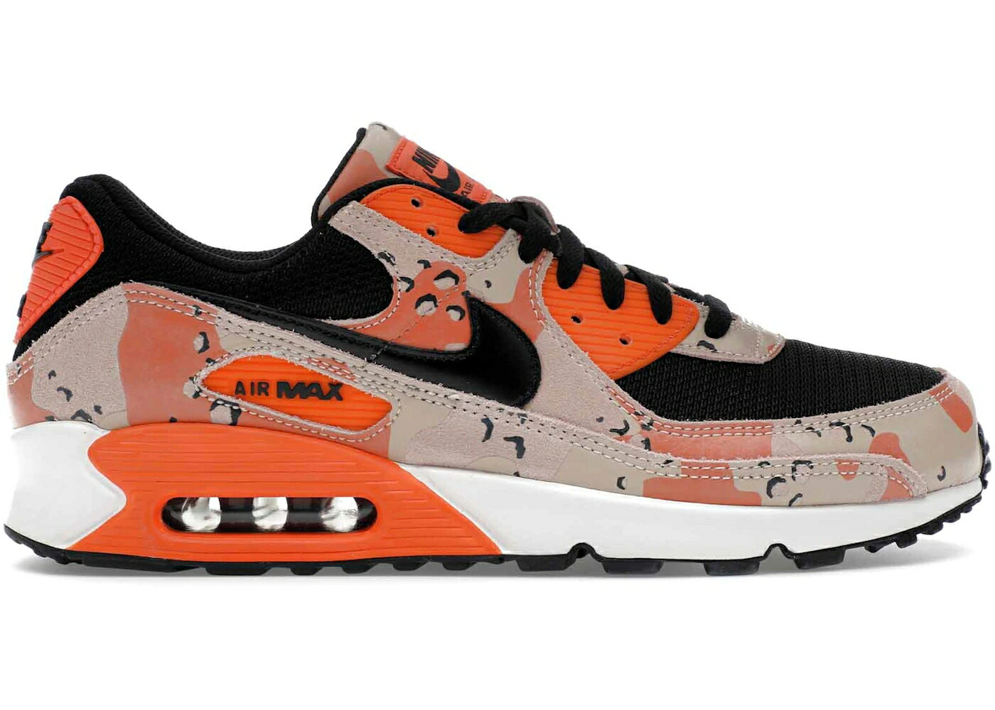 ナイキ マックス プレミアム ベージュ 橙 オレンジ カモ柄 黒色 ブラック エアマックス スニーカー メンズ NIKE AIR MAX 90 PREMIUM BIO BEIGE SAFETY ORANGE CAMO / BIO BEIGE BLACK SAFETY ORANGE|スニケス