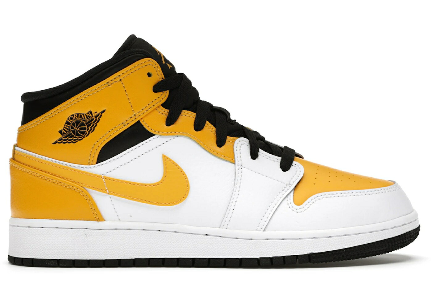 ナイキ ジョーダン ミッド ゴールド 白色 ホワイト 黒色 ブラック ジュニア キッズ JORDAN 1 MID UNIVERSITY GOLD (GS) / WHITE UNIVERSITY GOLD BLACK ベビー マタニティ スニーカー