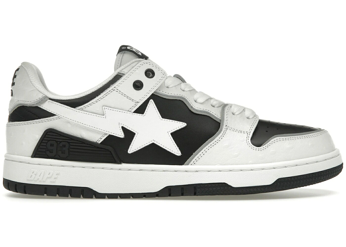 ベイプ 白色 ホワイト 黒色 ブラック #1 スニーカー メンズ BAPE A BATHING APE SK8 STA OSTRICH PACK WHITE BLACK /|スニケス