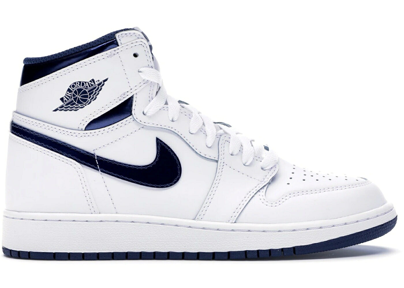 ナイキ ジョーダン 紺色 ネイビー 白色 ホワイト ジュニア キッズ JORDAN 1 RETRO METALLIC NAVY (2016) (GS) / WHITE METALLIC NAVY ベビー マタニティ スニーカー
