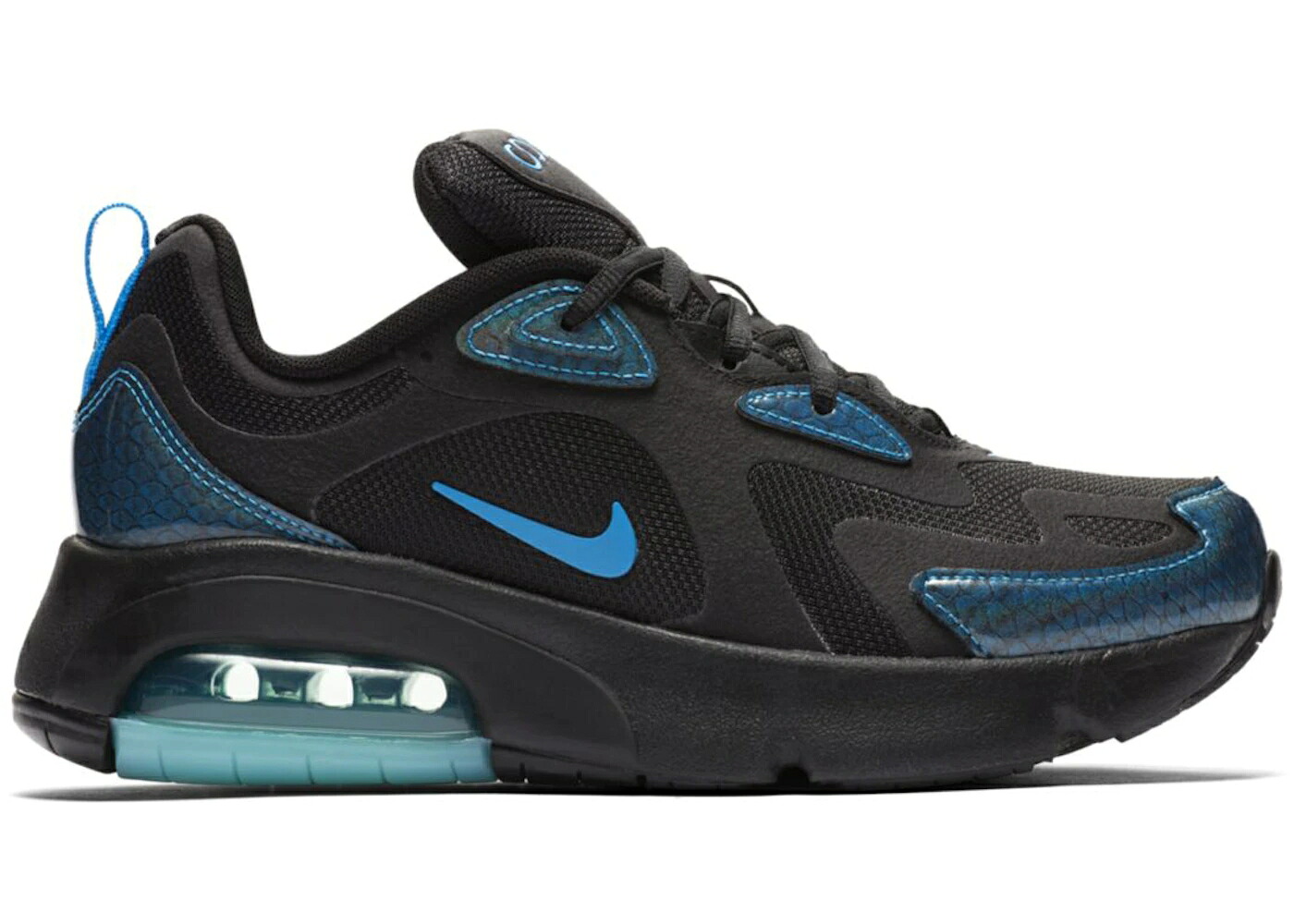 ナイキ マックス 黒色 ブラック 青色 ブルー 白色 ホワイト エアマックス ジュニア キッズ NIKE AIR MAX 200 BLACK BLUE HERO (GS) / BLACK AURORA WHITE BLUE HERO ベビー マタニティ スニーカー｜スニケス