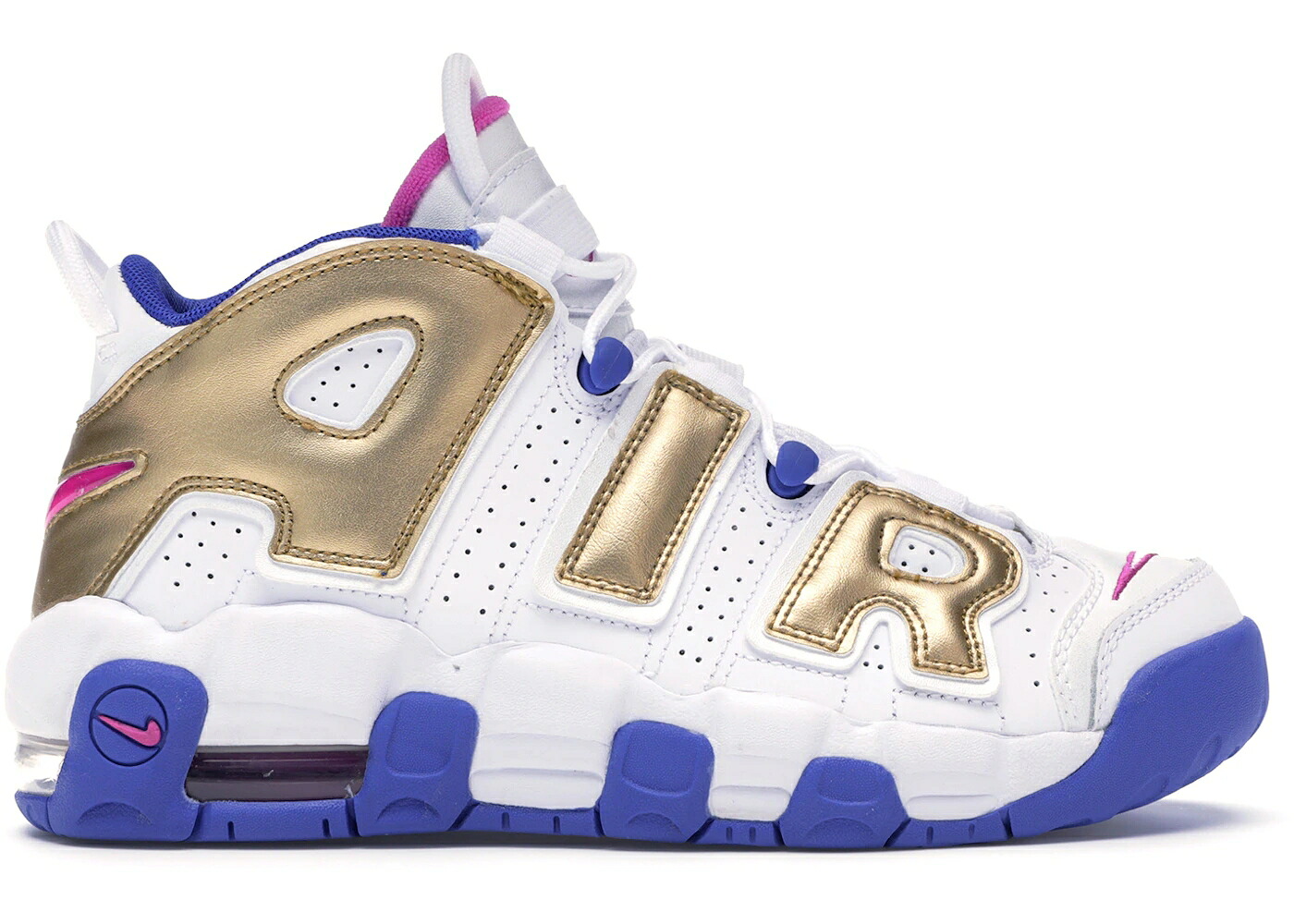 ナイキ アップテンポ 白色 ホワイト ブラスト エアモアアップテンポ モアテン & ジュニア キッズ NIKE AIR MORE UPTEMPO PEANUT BUTTER JELLY (GS) / WHITE FUCHSIA BLAST METALLIC ベビー マタニティ スニーカ