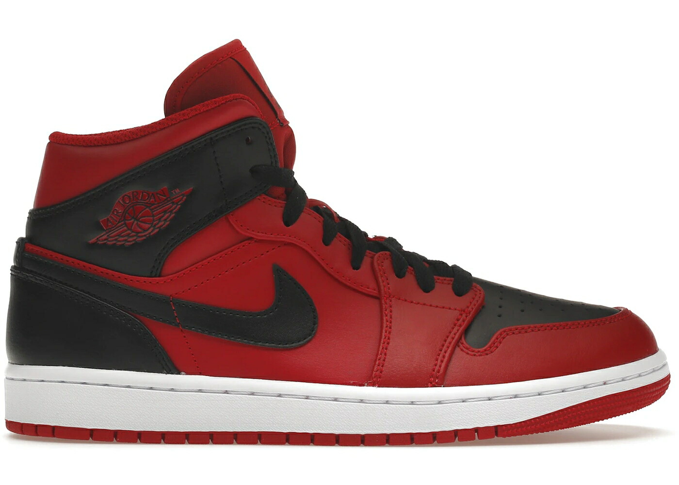 ナイキ ジョーダン ミッド リベンジ 赤 レッド 黒色 ブラック 白色 ホワイト スニーカー メンズ JORDAN 1 MID REVERSE BRED (2021) / GYM RED BLACK WHITE