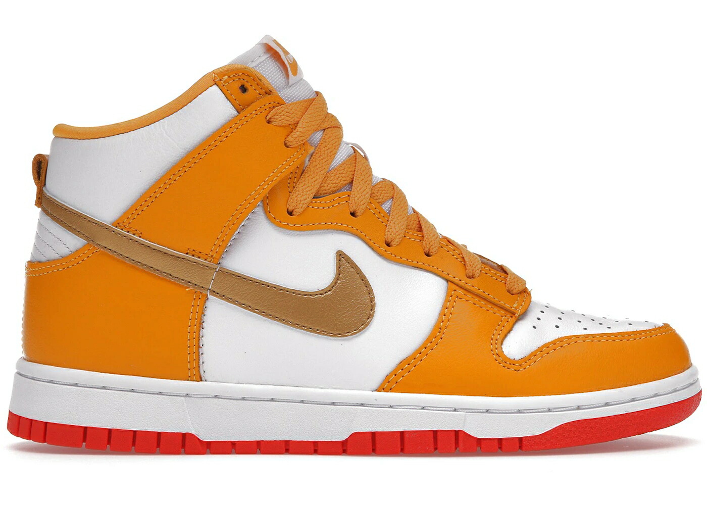 ナイキ ダンク ハイ ゴールド 白色 ホワイト クリムゾン ダンクハイ WOMEN スニーカー レディース NIKE DUNK HIGH UNIVERSITY GOLD (WOMEN) / UNIVERSITY GOLD WHITE CRIMSON