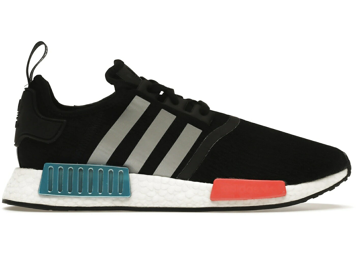 アディダス 黒色 ブラック 銀色 シルバー 赤 レッド コア スニーカー メンズ ADIDAS NMD R1 BLACK SILVER SOLAR RED / CORE BLACK SILVER METALLIC SOLAR｜スニケス