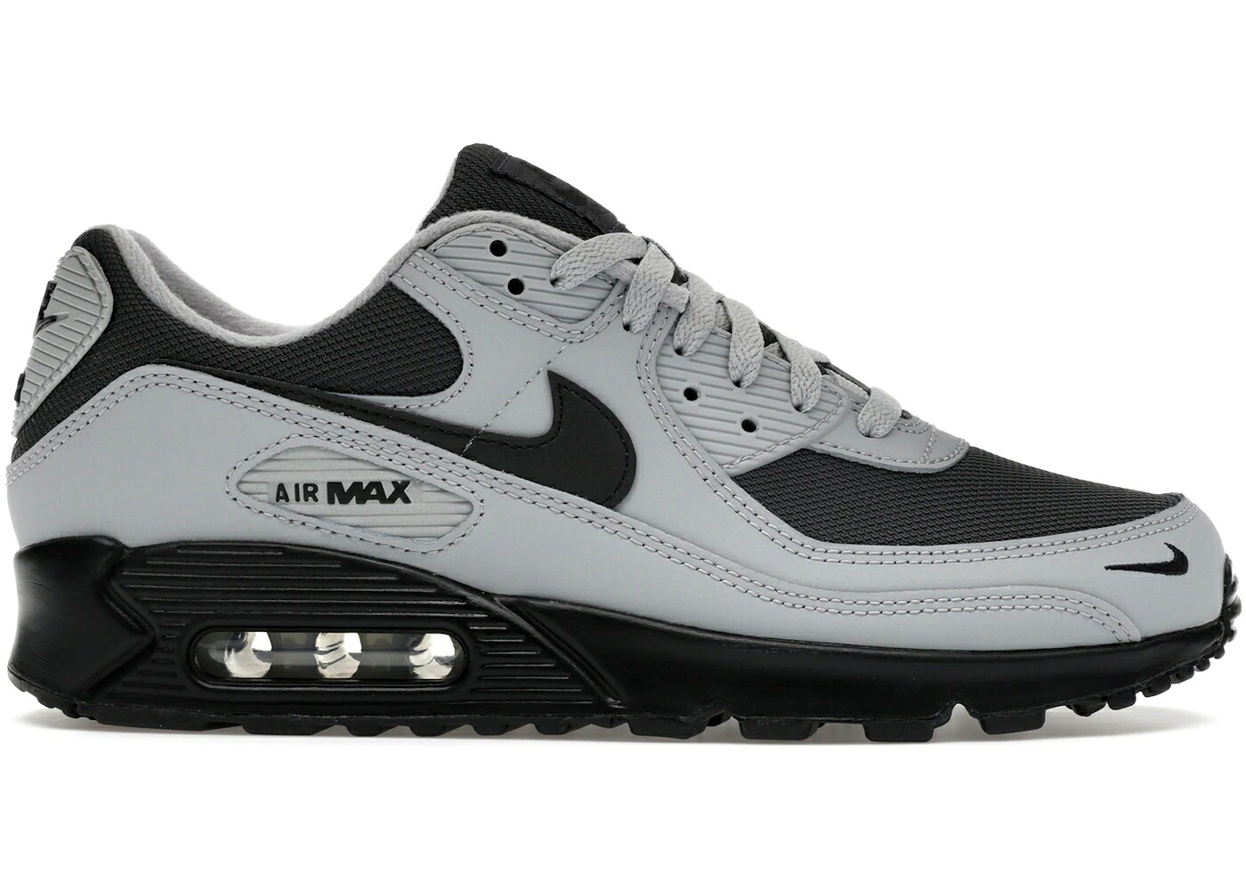 ナイキ マックス 灰色 グレー 黒色 ブラック エアマックス スニーカー メンズ NIKE AIR MAX 90 LIGHT SMOKE GREY BLACK / LIGHT SMOKE GREY BLACK｜スニケス