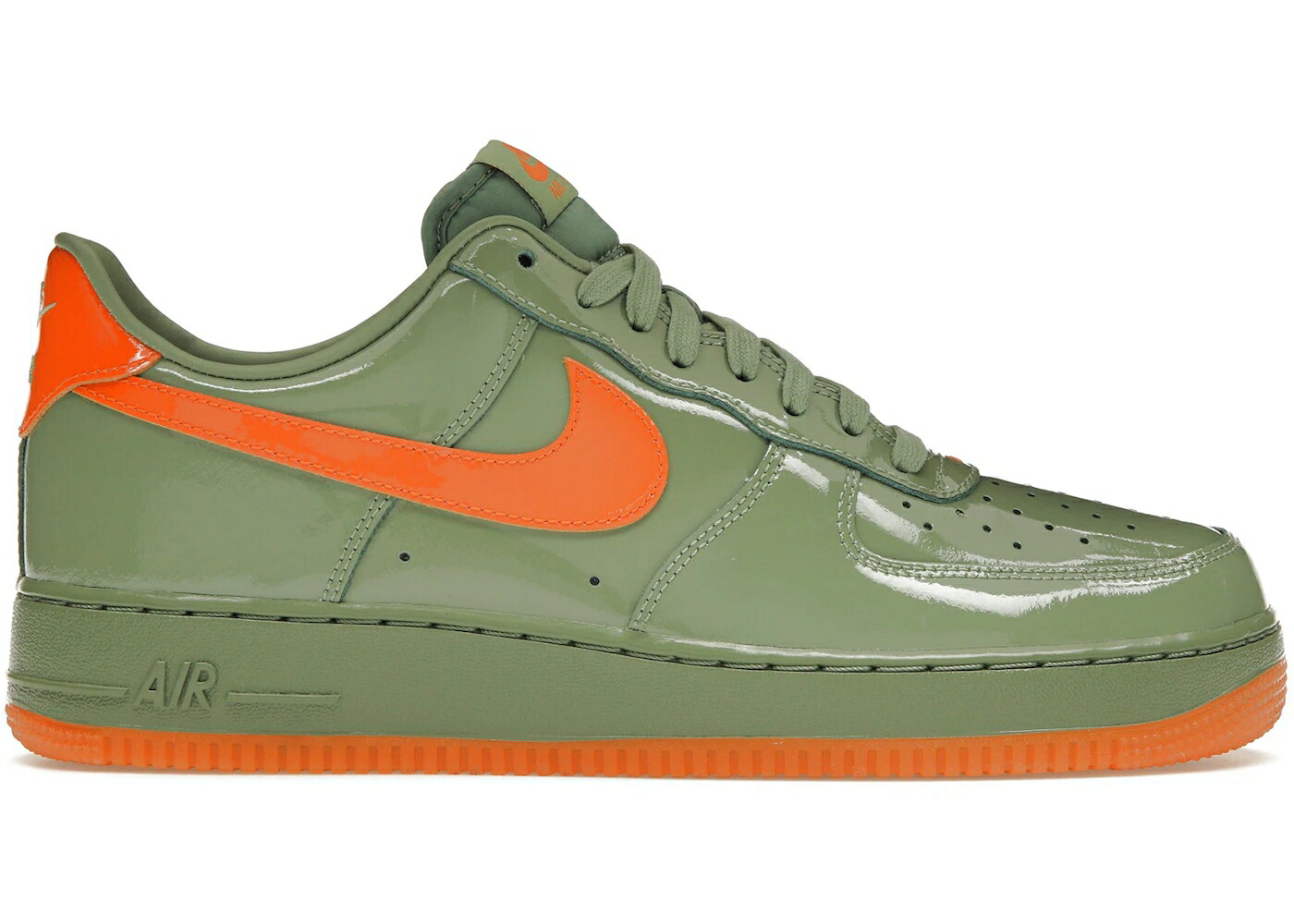ナイキ 緑 緑であること 橙 オレンジ色 プラチナム 空軍 2.0 スニーカー メンズ NIKE AIR FORCE 1 LOW WET PUTTY / OIL GREEN SAFETY ORANGE PLATINUM