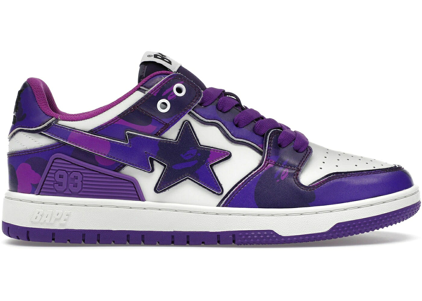 ベイプ 紫 パープル カモ柄 #1 スニーカー メンズ BAPE A BATHING APE SK8 STA M2 PURPLE CAMO /｜スニケス