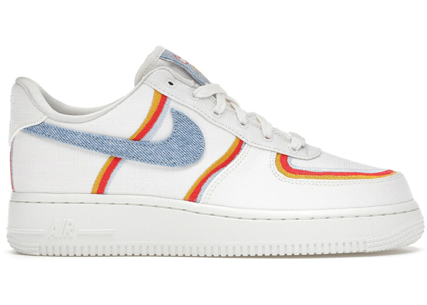 ナイキ デニム スウッシュ スウォッシュ 青色 ブルー 赤 レッド エアフォース WOMEN'S スニーカー レディース NIKE AIR FORCE 1 LOW SAIL DENIM SWOOSH (WOMEN'S) / SAIL LIGHT ARMORY BLUE CHILI RED