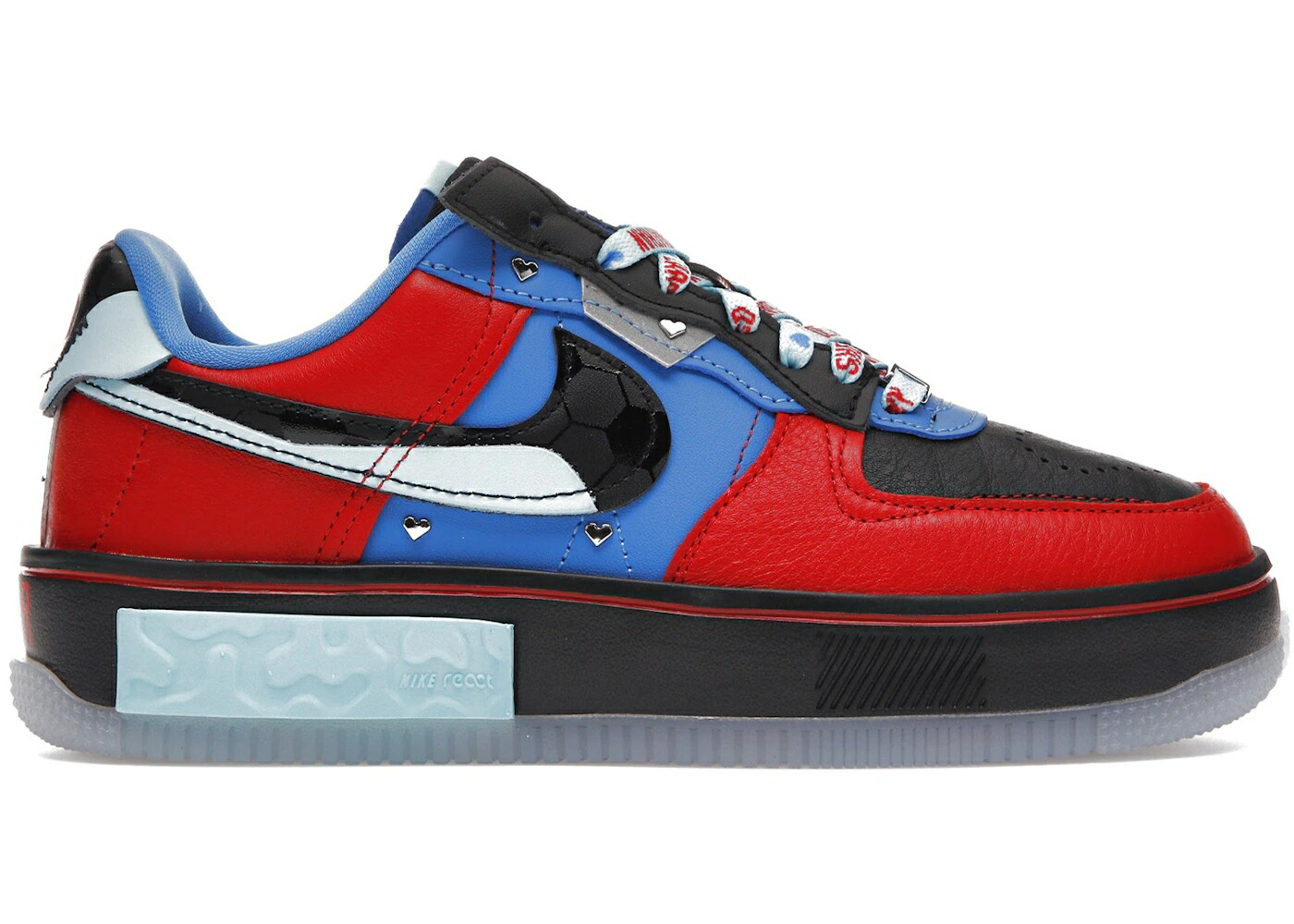 ナイキ 黒色 ブラック 青色 ブルー 赤 レッド エアフォース スニーカー レディース NIKE AIR FORCE 1 LOW FONTANKA DOERNBECHER CIDNI / BLACK BLUE RED