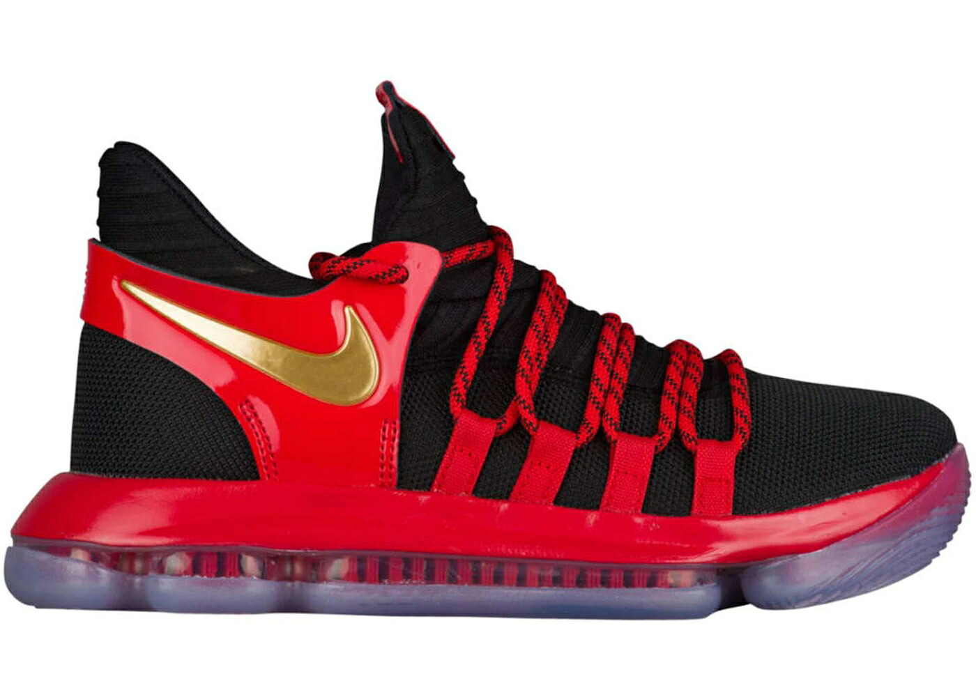 ナイキ 黒色 ブラック ゴールド ジュニア キッズ NIKE KD 10 BRED (GS) / BLACK METALLIC GOLD UNIVERSITY ベビー マタニティ スニーカー｜スニケス