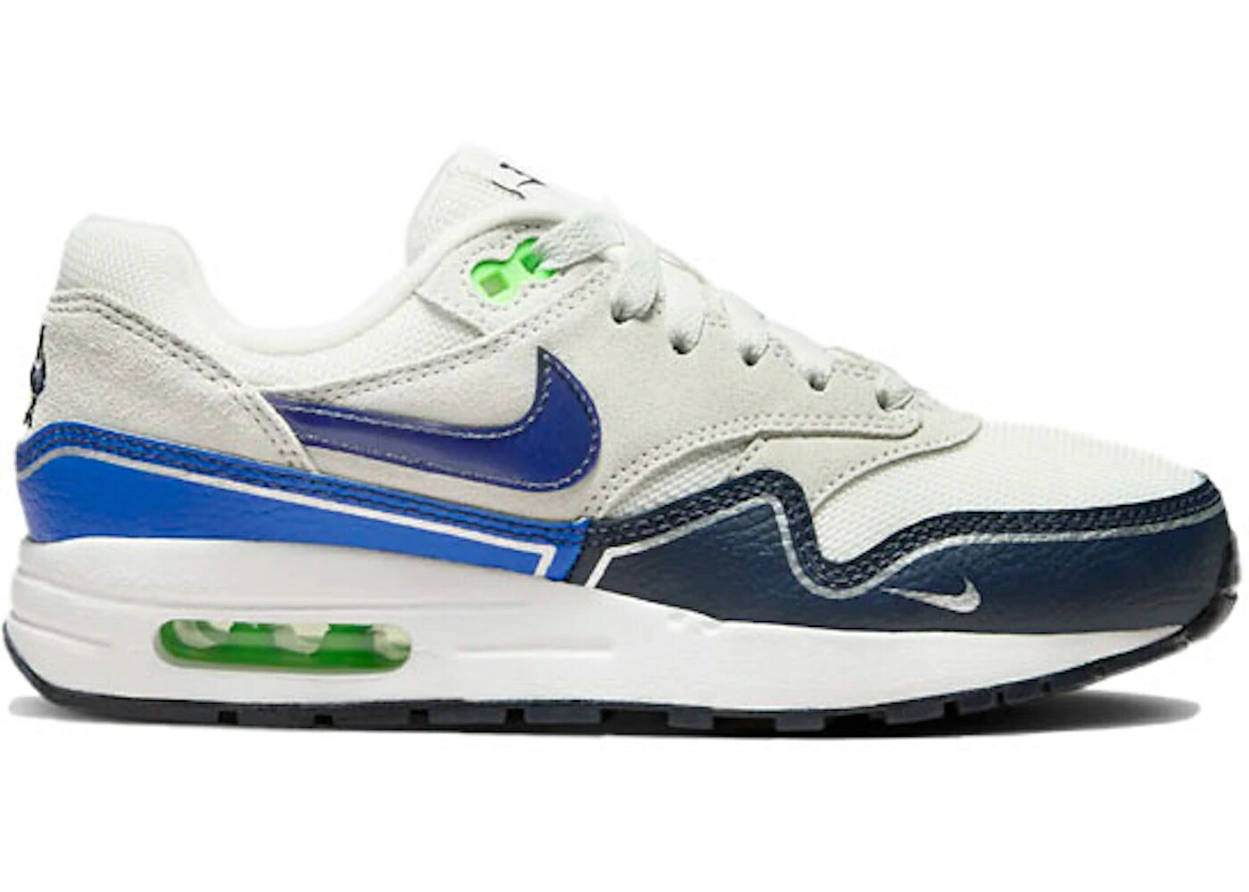 ナイキ マックス 白いこと 白いこと エア湖マックス 御坊っちゃん キッズ NIKE AIR MAX 1 OBSIDIAN ROYAL OUTLINES (GS) / SUMMIT WHITE OBSIDIAN PHOTON もの言う花 マタニティ スニーカー