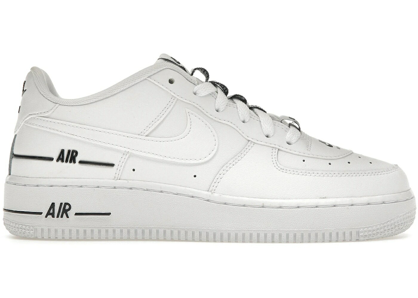 ナイキ 白色 ホワイト 黒色 ブラック エアフォース ジュニア キッズ NIKE AIR FORCE 1 LV8 3 WHITE BLACK (GS) / WHITE BLACK WHITE ベビー マタニティ スニーカー
