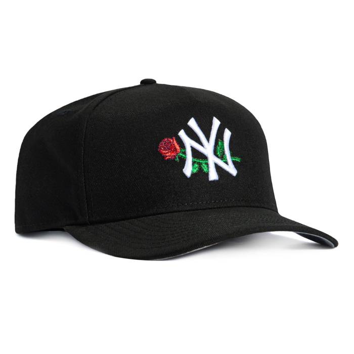 ニュー内鰓 New Era 【 9Fifty A-Frame New York Yankees Rose Snapback Hat Men Black 】 ヤンキース Rose サクラ色 Snapback スナップバック 御徒面子 メンズ 黒いこと 黒いこと