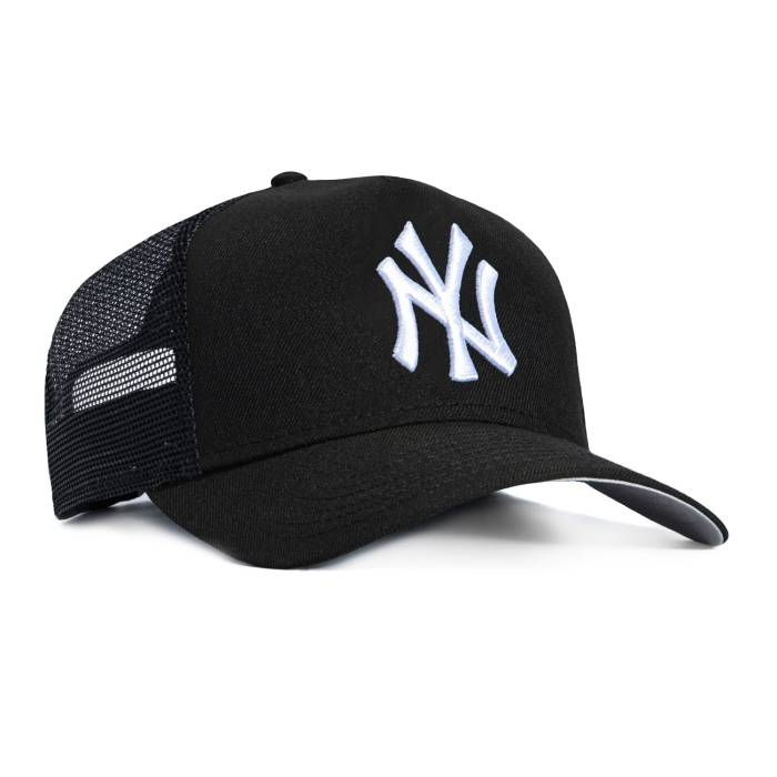 ニュー内鰓 New Era 【 9Forty A-Frame New York Yankees Trucker Snapback Hat Men Black / White 】 ヤンキース トラッカー Snapback スナップバック 御徒面子 メンズ 黒いこと 黒いこと 白いこと 白いこと