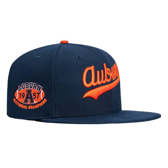 ニューエラ New Era 【 59Fifty Auburn Tigers 1957 National Champions Patch Script Hat Men Navy 】 オーバーン タイガース スクリプト メンズ 紺色 ネイビー｜スニケス