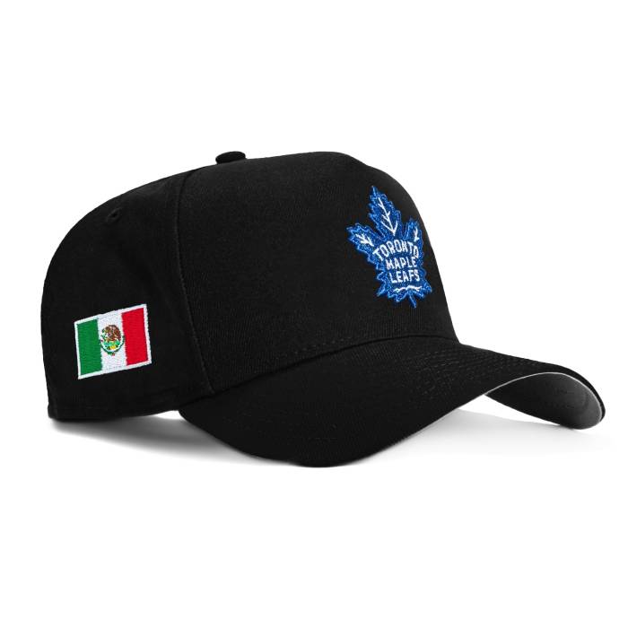 ニュー内鰓 New Era 【 9Forty A-Frame Toronto Maple Leafs Mexico Flag Patch Snapback Hat Men Black 】 トロント メキシコ合衆国 Snapback スナップバック 御徒面子 メンズ 黒いこと 黒いこと