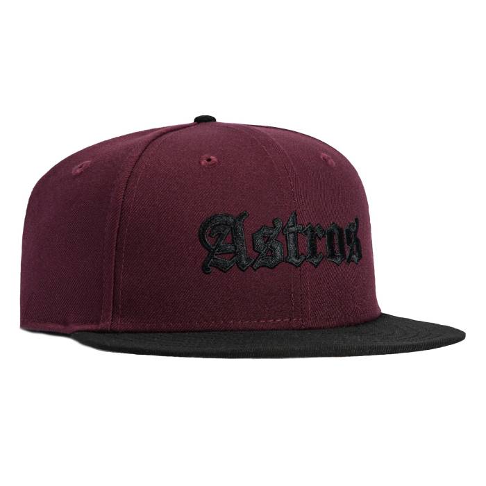 ニューエラ New Era 【 59Fifty Houston Astros Old English Hat Men Maroon / Black 】 ヒューストン アストロズ メンズ マルーン 黒色 ブラック｜スニケス