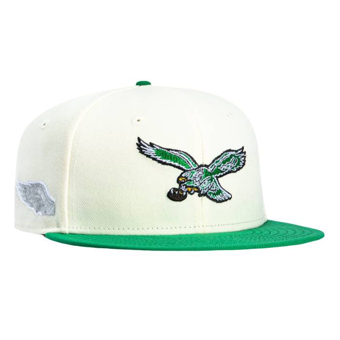 ニューエラ New Era 【 59Fifty Philadelphia Eagles Wing Patch 1989 Hat Men White / Kelly Green 】 フィラデルフィア イーグルス メンズ 白色 ホワイト green 緑・グリーン｜スニケス