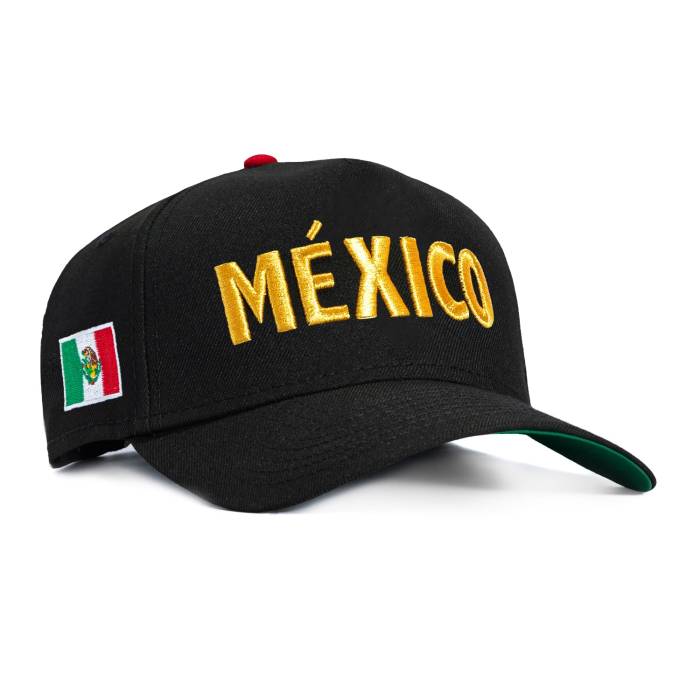 ニューエラ New Era 【 9Forty A-Frame Mexico Mexico Flag Patch Word Snapback Hat Men Black / Metallic Gold 】 メキシコ Snapback スナップバック バッグ メンズ 黒色 ブラック ゴールド｜スニケス