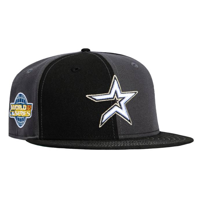 ニュー内鰓 New Era 【 59Fifty Houston Astros 2005 World Series Patch Pinwheel Hat Men Graphite / Black 】 ヒューストン アストロズ つづき物 メンズ 黒いこと 黒いこと