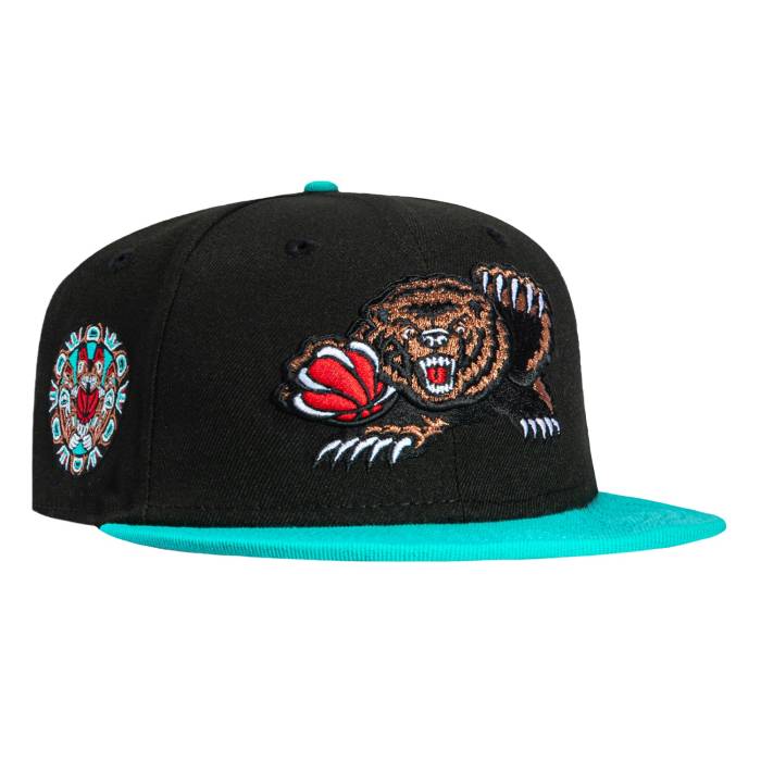 【★百貨店SALE★6/11真夜中2時迄】ニュー内鰓 New Era 【 59Fifty Memphis Grizzlies Logo Patch 1995 Alternate Hat Men Black / Teal 】 メンフィス グリズリーズ ロゴタイプ メンズ 黒いこと 黒いこと