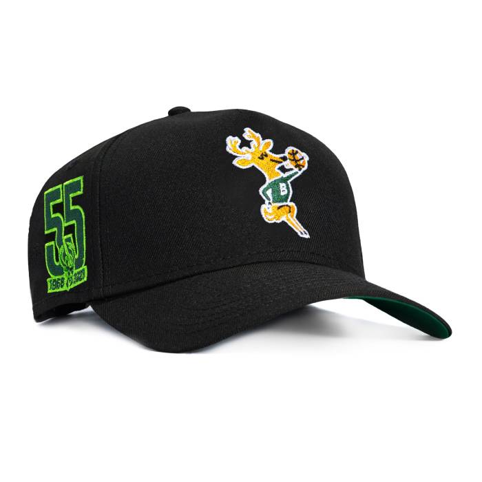 ニューエラ New Era 【 9Forty A-Frame Black Dome Milwaukee Bucks 55Th Anniversary Patch 1968 Snapback Hat Men Black 】 黒色 ブラック ミルウォーキー バックス Snapback スナップバック バッグ メンズ 黒色 ブラック|スニケス