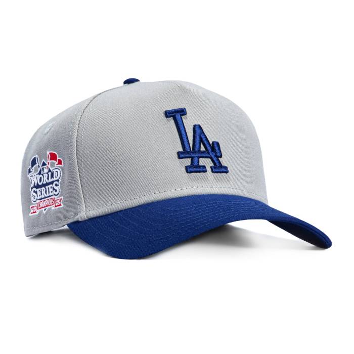 ニューエラ New Era 【 9Forty A-Frame Los Angeles Dodgers 2025 World Series Champions Flags Patch Snapback Hat Men Grey / Royal 】 ドジャース シリーズ Snapback スナップバック バッグ メンズ 灰色 グレー