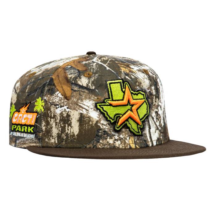 【★百貨店SALE★6/11真夜中2時迄】ニュー内鰓 New Era 【 59Fifty Neon Realtree Houston Astros Cacti Park Patch 2000 Alternate Hat Men Real Tree / Brown 】 ヒューストン アストロズ 運動場 メンズ レアル 赤銅色 赤銅色