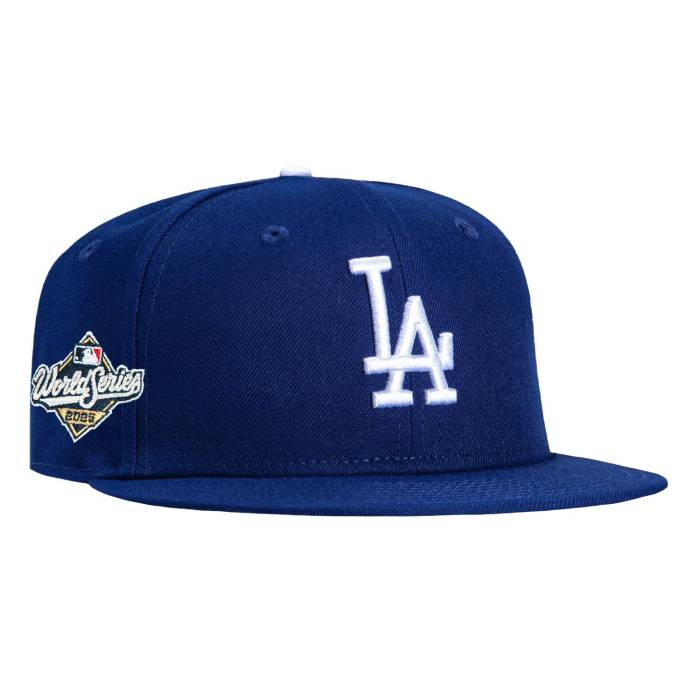 【★百貨店SALE★6/11真夜中2時迄】ニュー内鰓 New Era 【 59Fifty Los Angeles Dodgers 2025 World Series Patch Pink Uv Hat Men Royal 】 ドジャース 続きもの pink さくら色 メンズ