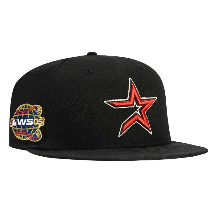 【★百貨店SALE★6/11真夜中2時迄】ニュー内鰓 New Era 【 59Fifty Houston Astros 2005 World Series Patch Alternate Hat Men Black 】 ヒューストン アストロズ 続きもの メンズ 黒いこと 黒いこと