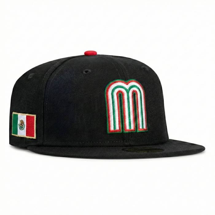 【★百貨店SALE★6/11真夜中2時迄】ニュー内鰓 New Era 【 Pre-Order  59Fifty Mexico 2026 World Baseball Classic Mexico Flag Patch Hat Men Black 】 メキシコ合衆国 野球 古典派音楽 メンズ 黒いこと 黒いこと