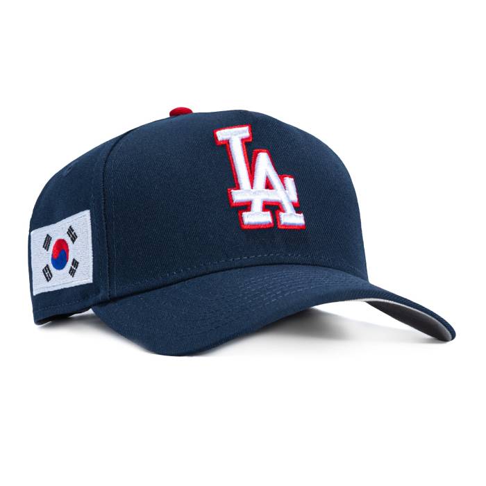 ニュー内鰓 New Era 【 9Forty A-Frame Los Angeles Dodgers Korea Flag Patch Snapback Hat Men Navy / White / Red 】 ドジャース Snapback スナップバック 御徒面子 メンズ 紺色 米国海軍 白いこと 白いこと Red 赤・赤いこと