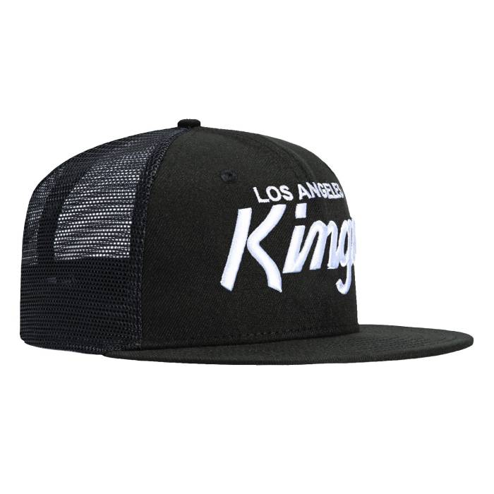 ニューエラ New Era 【 59Fifty Los Angeles Kings Trucker Script Hat Men Black / White 】 Kings キングス トラッカー スクリプト メンズ 黒色 ブラック 白色 ホワイト