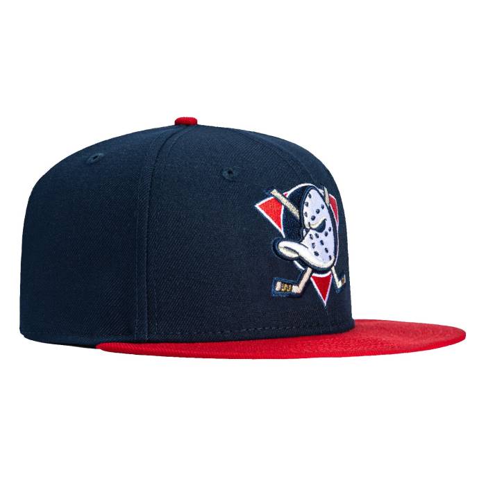ニューエラ New Era 【 59Fifty Anaheim Ducks Hat Men Navy / Red 】 アナハイム ダックス メンズ 紺色 ネイビー Red 赤・レッド