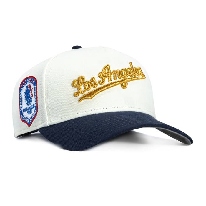 ニューエラ New Era 【 9Forty A-Frame Los Angeles Dodgers 1984 Olympic Stadium Patch Script Snapback Hat Men White / Navy / Metallic Gold 】 ドジャース オリンピック スタジアム スクリプト Snapback スナップバック バッグ|スニケス