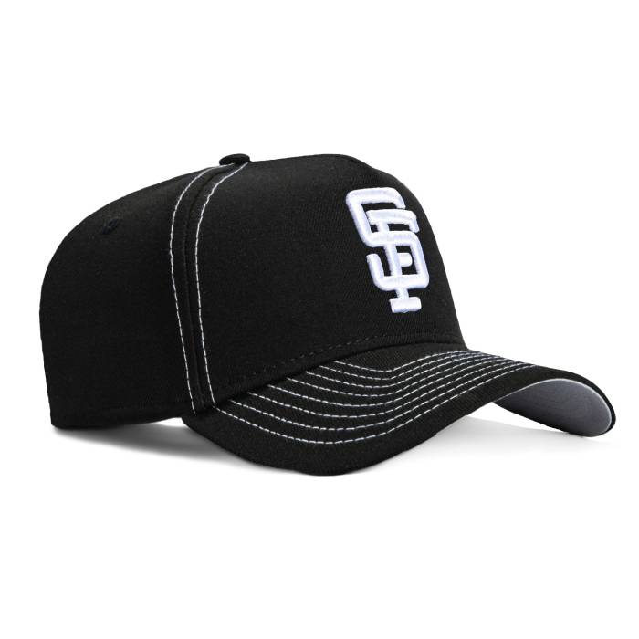 ニューエラ New Era 【 9Forty A-Frame Contrast Stitch San Francisco Giants Snapback Hat Men Black / White 】 ジャイアンツ Snapback スナップバック バッグ メンズ 黒色 ブラック 白色 ホワイト