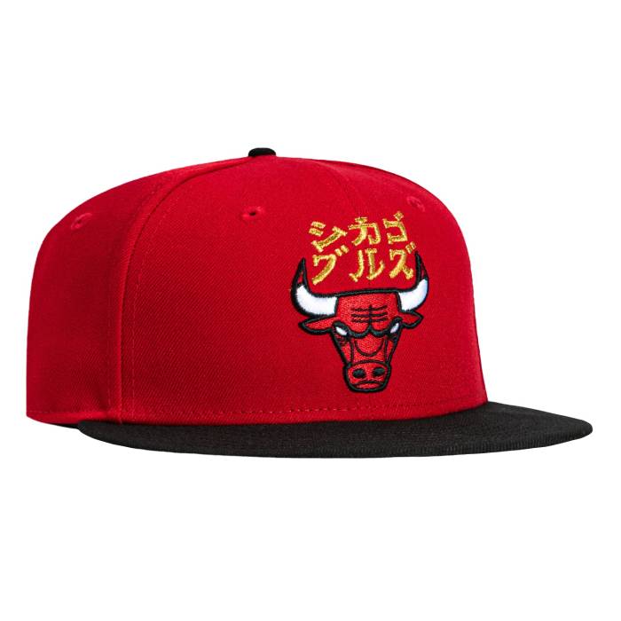 ニューエラ New Era 【 59Fifty Chicago Bulls Katakana Hat Men Red / Black 】 シカゴ ブルズ メンズ Red 赤・レッド 黒色 ブラック｜スニケス