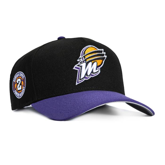 ニュー内鰓 New Era 【 9Forty A-Frame Phoenix Mercury Kahleah Copper Circle Patch Snapback Hat Men Black / Purple 】 アリゾナ州の州都 銅色 コッパー Snapback スナップバック 御徒面子 メンズ 黒いこと 黒いこと Purple 紫・パープ