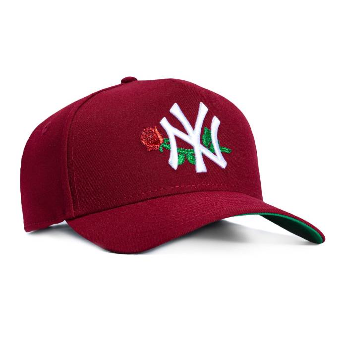 ニュー内鰓 New Era 【 9Forty A-Frame New York Yankees Rose Snapback Hat Men Cardinal 】 ヤンキース Rose サクラ色 Snapback スナップバック 御徒面子 メンズ 枢機卿