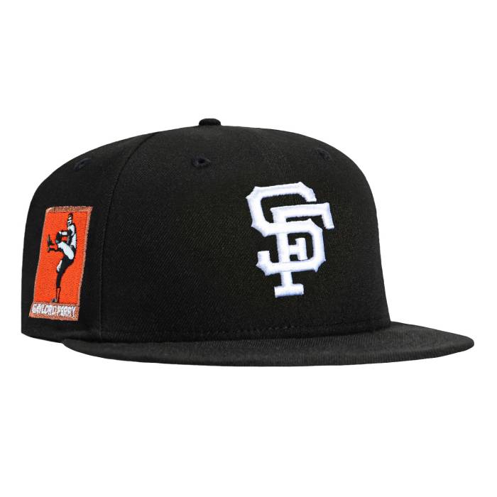 【★百貨店SALE★6/11真夜中2時迄】ニュー内鰓 New Era 【 59Fifty Hall Of Fame San Francisco Giants Gaylord Perry Patch Hat Men Black 】 ジャイアンツ メンズ 黒いこと 黒いこと