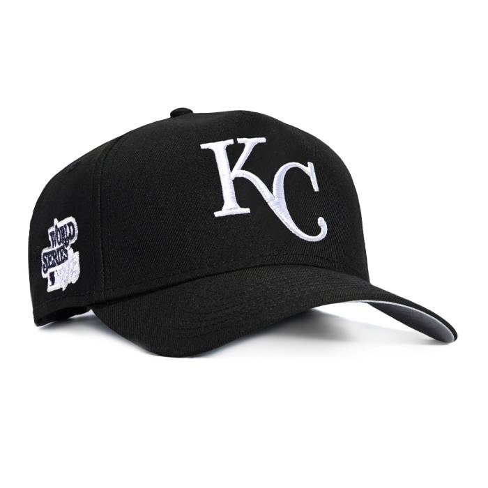 ニューエラ New Era 【 9Forty A-Frame Kansas City Royals 1985 World Series Patch Snapback Hat Men Black / White 】 カンザス シティ ロイヤルズ シリーズ Snapback スナップバック バッグ メンズ 黒色 ブラック 白色 ホ