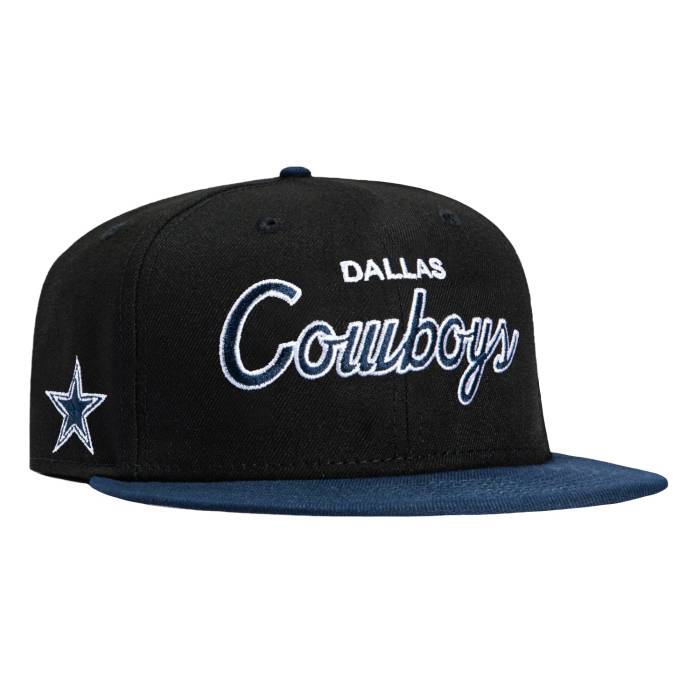Dallas Cowboys 【 New Era 59Fifty Logo Patch Script Hat Men Black / Navy 】 ロゴ スクリプト メンズ 黒色 ブラック 紺色 ネイビー