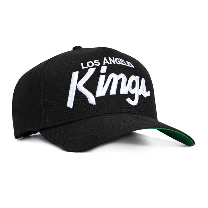 ニュー内鰓 New Era 【 9Forty A-Frame Los Angeles Kings Script Snapback Hat Men Black / White 】 Kings キングス 脚本 Snapback スナップバック 御徒面子 メンズ 黒いこと 黒いこと 白いこと 白いこと