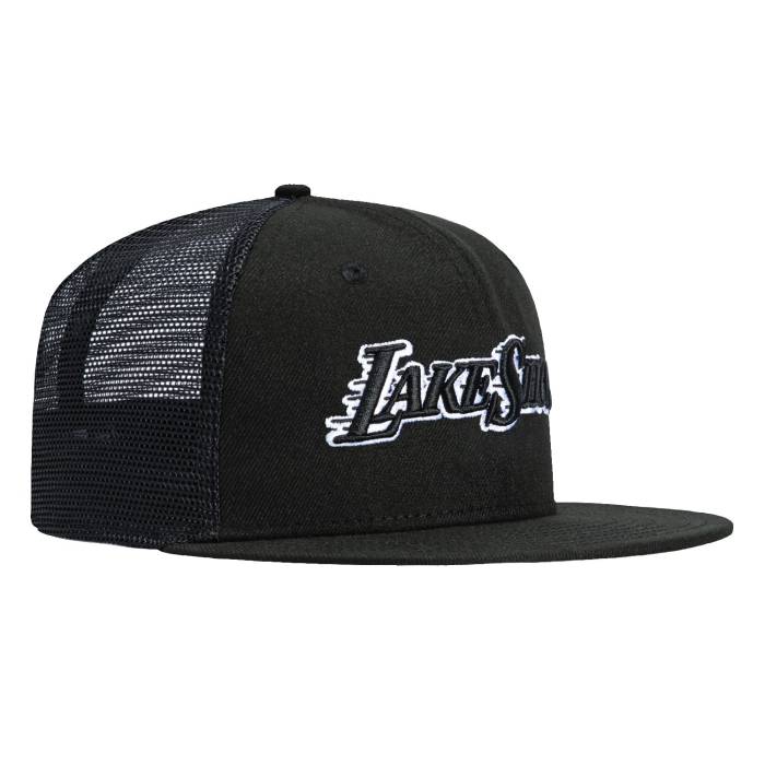 ニューエラ New Era 【 59Fifty Los Angeles Lakers Lakeshow Trucker Hat Men Black / White 】 Lakers レイカーズ トラッカー メンズ 黒色 ブラック 白色 ホワイト